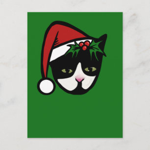 Smoking-Katze Frohe Weihnachten Postkarte