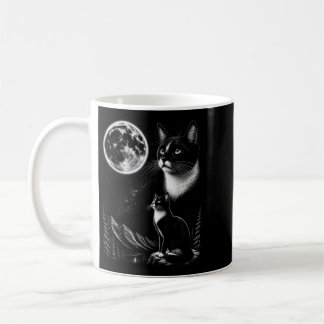 Smoking-Katze heult zum Mond 90er Retro Kaffeetasse