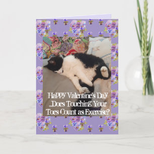 Smoking-Katze Lustig Berührende Zehen Valentinstag Karte