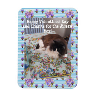 Smoking-Katze Lustige Puzzle-Katzen Valentinstag Magnet