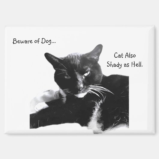Smoking-Katze mit zweideutigem Lächeln Magnet (Vorderseite)