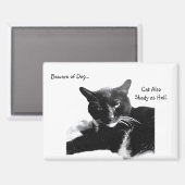 Smoking-Katze mit zweideutigem Lächeln Magnet (Vorderseite/Rückseite)