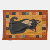 Smoking-Katze-Quilt Geschirrtuch (Horizontal)
