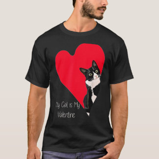 Smoking-Katze Valentins Herz für Kätzchen und Tier T-Shirt