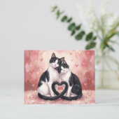 Smoking-Katzen Valentinstag Postkarte (Stehend Vorderseite)