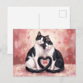 Smoking-Katzen Valentinstag Postkarte (Vorne/Hinten)