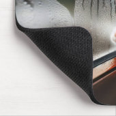 Smoking-Kostüm-Kätzchen mit einem Herz am Fenster Mousepad (Ecke)