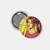 Smoking lovers | Pop art | Girl Stoner | Cigarette Magnet (Vorderseite/Rückseite)