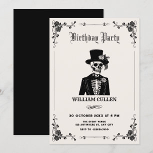 Smoking mit Totenkopf  Einladung