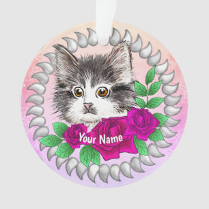 Smoking-Rosa-Tuxedo-Katze  Ornament