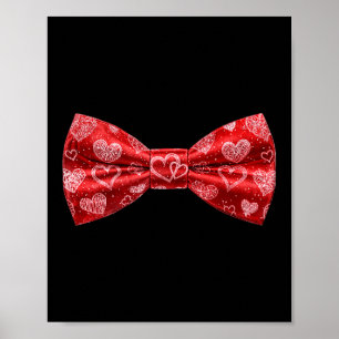 Smoking-Schleife mit süßen Herzen für Valentinstag Poster