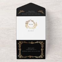 Smoking Schwarz Weiß Gold Botanisch Klassische Hoc