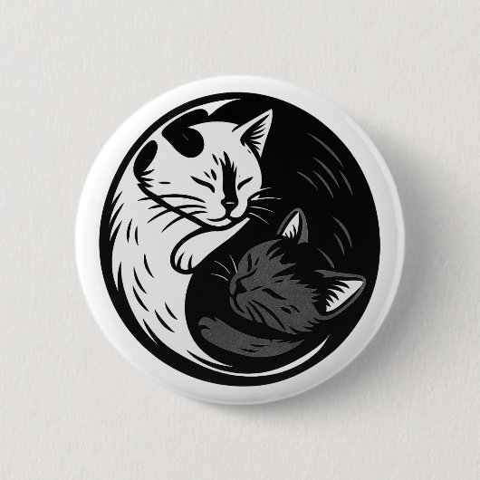 Smoking / Schwarze Katze Yin Yang Knopf von Phil E Button (Vorderseite)