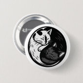 Smoking / Schwarze Katze Yin Yang Knopf von Phil E Button (Vorne & Hinten)