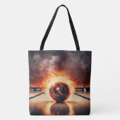 Smoking Striker Bowling Ball Large Shoulder Tote Tasche (Vorderseite)