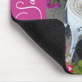 Smokingkatze Katzen und Blumen Mädchen Name Dunkel Mousepad (Ecke)