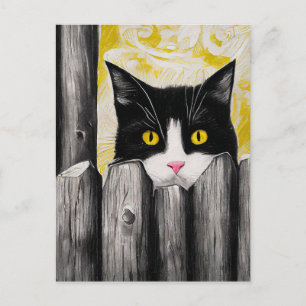 SMOKINGKATZE KUNST GUCKE CUTE Postkarte
