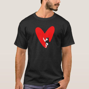 Smokingkatze Valentinstag Herz Süße Katze Cool Lus T-Shirt