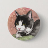 Smokings-Katze Button (Vorderseite)