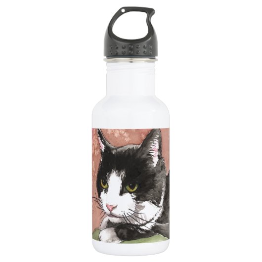 Smokings-Katze Edelstahlflasche (Vorderseite)