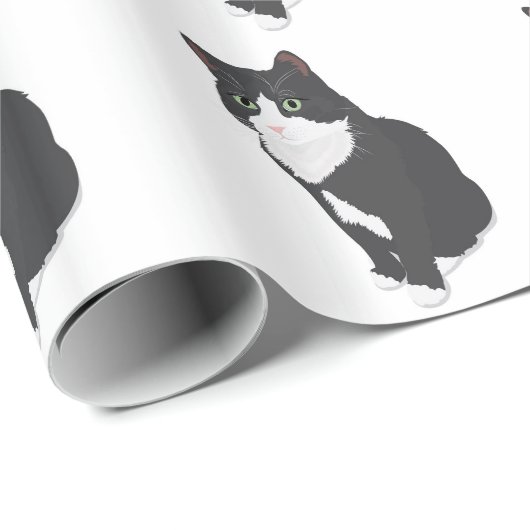 Smokings-Katze Geschenkpapier (Rolleneckpunkt)