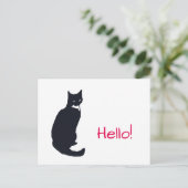 Smokings-Katze "hallo! " Postkarte (Stehend Vorderseite)