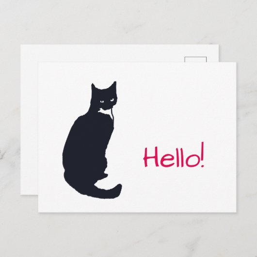 Smokings-Katze "hallo! " Postkarte (Vorne/Hinten)