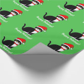 Smokings-Katze in Bowtie: am Weihnachten Geschenkpapier (Ecke)