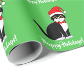 Smokings-Katze in Bowtie: am Weihnachten Geschenkpapier (Rolleneckpunkt)