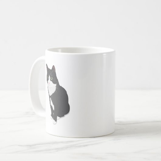 Smokings-Katze Kaffeetasse (Vorderseite Links)