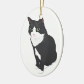 Smokings-Katze Keramik Ornament (Links)
