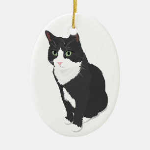 Smokings-Katze Keramik Ornament