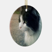 Smokings-Katze Keramikornament (Rechts)