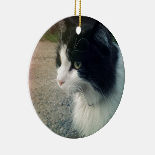 Smokings-Katze Keramikornament (Rechts)