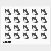 Smokings-Katze Quadratischer Aufkleber (Blatt)