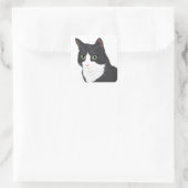 Smokings-Katze Quadratischer Aufkleber (Tasche)