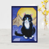 Smokings-Katzen-Halloween-Wasserspeierkarte oder Karte (Gelbe Blume)