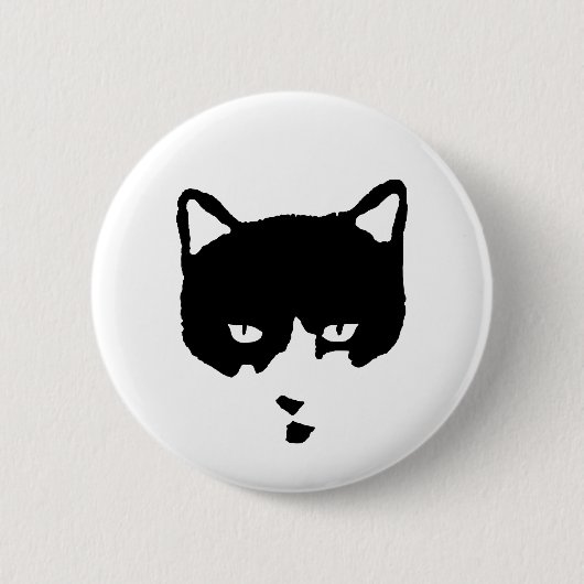Smokings-Katzen-Knopf Button (Vorderseite)