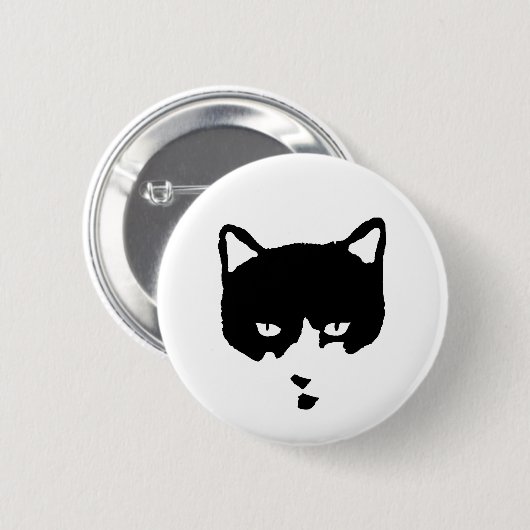 Smokings-Katzen-Knopf Button (Vorne & Hinten)