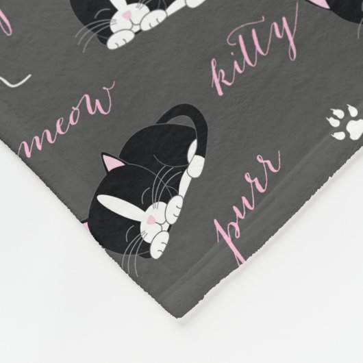 Smokings-Katzen-Muster Fleecedecke (Ecke)