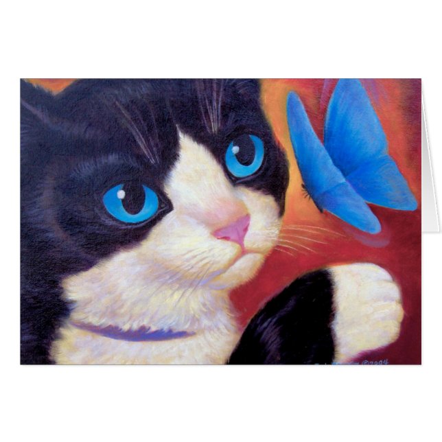 Smokings-Katzen-Schmetterlings-Malerei - multi (Vorderseite (Horizontal))