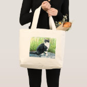 Smokings-Katzen-Tasche Jumbo Stoffbeutel (Vorderseite (Produkt))