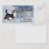 Smokings-Katzen-Visitenkarte - Blau und Grau Visitenkarte (Vorne/Hinten)