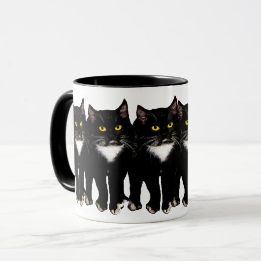 Smokings-Katzengeschenke u. -grüße Tasse (Vorderseite Links)