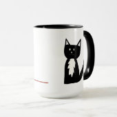 Smokings-Schwarzweiss-Katze und Ball des Garns Tasse (VorderseiteRechts)