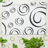 Smokings-Schwarzweiss-Strudel-Muster PT81 Geschirrtuch (Gefaltet)