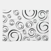 Smokings-Schwarzweiss-Strudel-Muster PT81 Geschirrtuch (Horizontal)