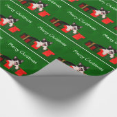 Smokingskatze Weihnachten Geschenkpapier (Ecke)