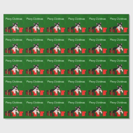 Smokingskatze Weihnachten Geschenkpapier (Flach)