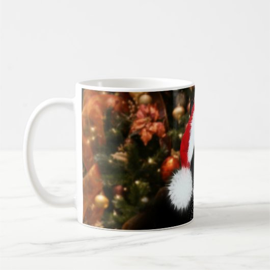 Smokingskatze Weihnachten Kaffeetasse (Links)